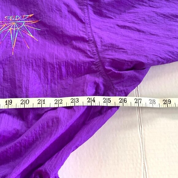 Vintage 90’s Speedo Purple Light Windbreaker Jacket Retro Coat Women’s Large - Picture 8 of 12